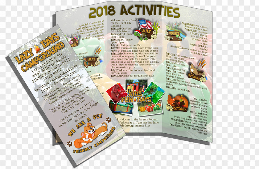 Campsite Brochure Text Image Lazy Days Campground PNG