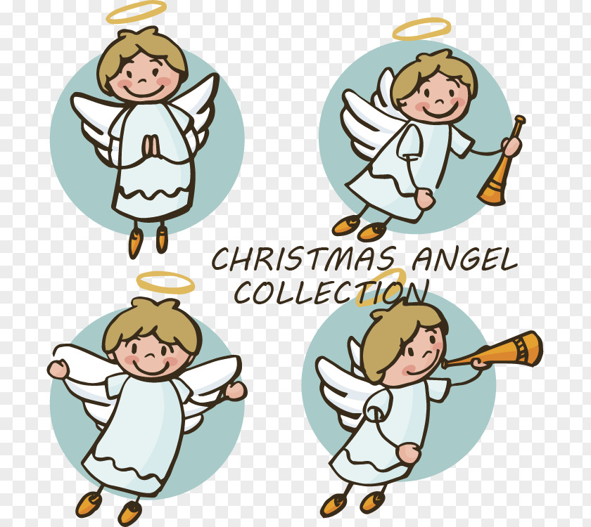 Hand Drawn Cute Little Angel Christmas Coloring Book Nativity Scene Clip Art PNG