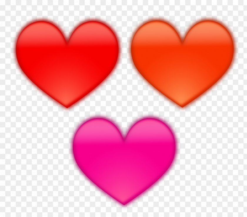 Heart Red Orange Pink Valentine's Day PNG