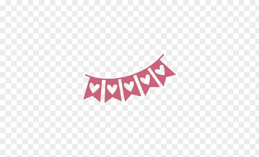 Pink Flag Silhouette Right Border Of Heart Stencil PNG
