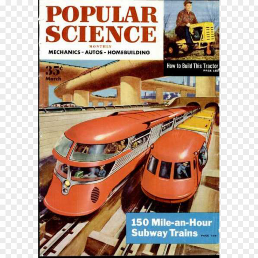 Popular Science Train Magazine PNG
