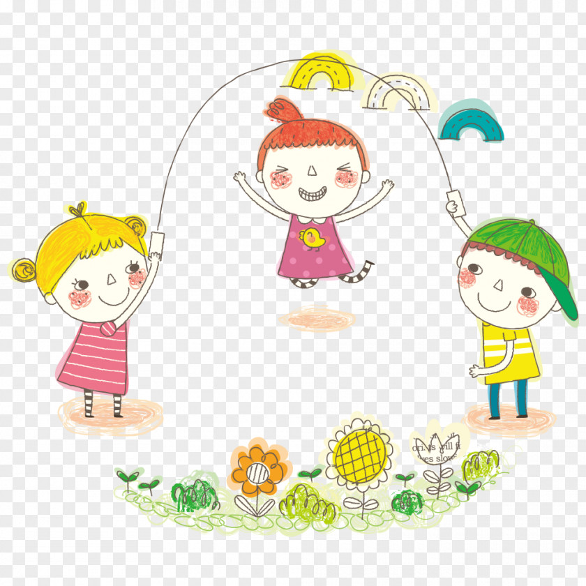 Rope Skipping Child Illustration PNG