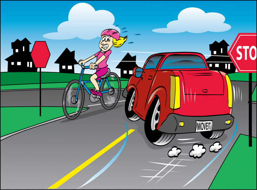 Satire Cliparts Car Bicycle Cycling Traffic Collision Clip Art PNG
