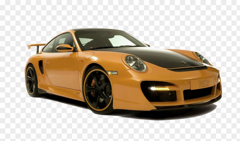 Yellow Sports Car Porsche 911 GT3 930 PNG