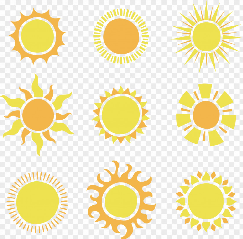 9 Creative Sun Vector Material PNG