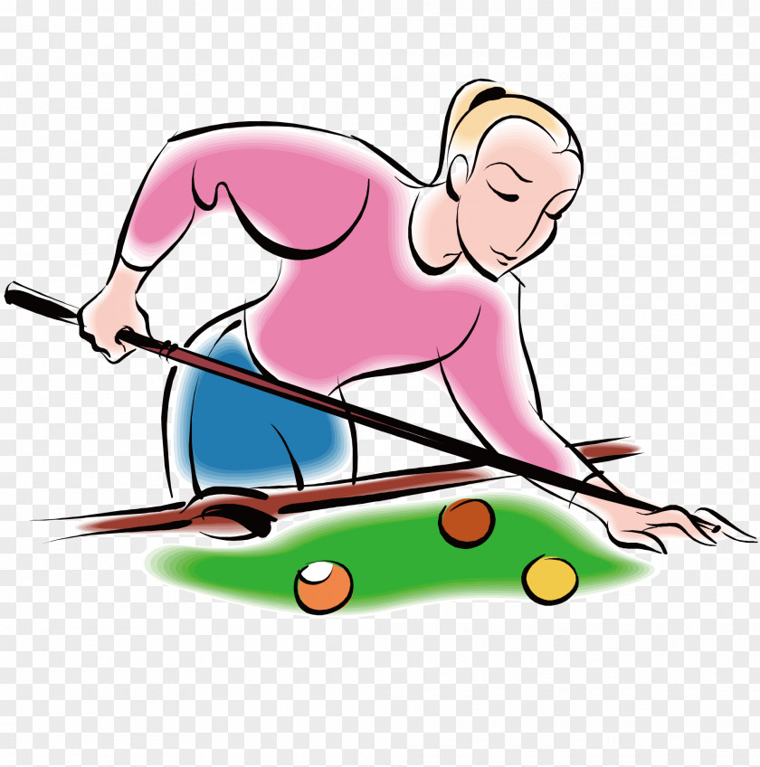 Playing A Game Of Girls In The Snooker Euclidean Vector Billiards Table Tennis PNG
