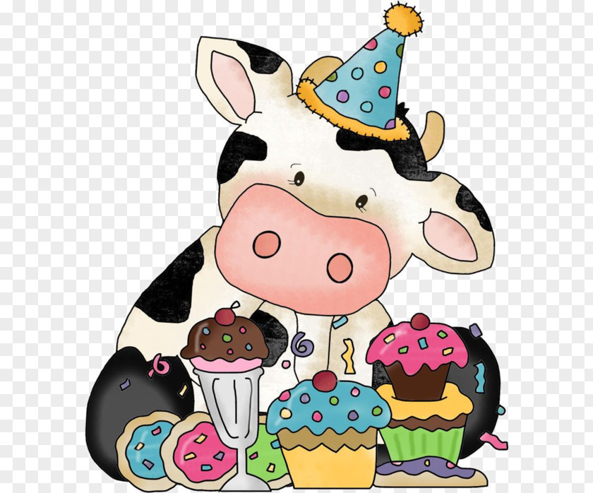 Cute Cow Birthday Wish Greeting Card Happiness Gift PNG