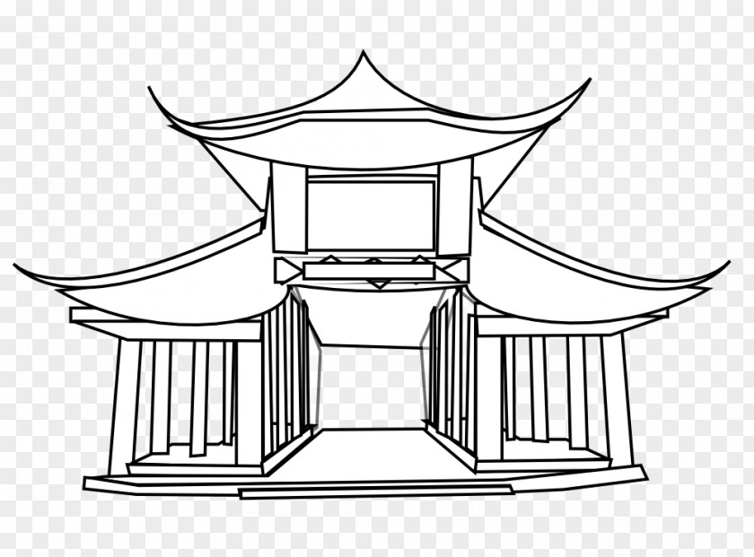 Dragon Black And White China Temple Chinese Cuisine Pagoda Clip Art PNG