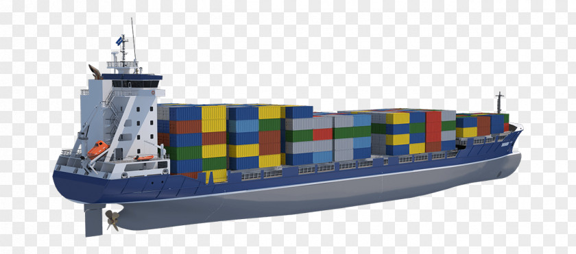 Goverment Container Ship Cargo Feeder PNG