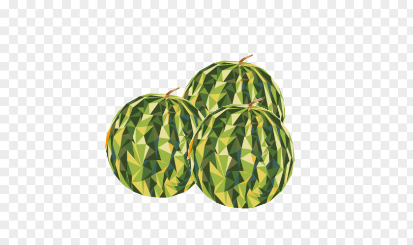 Watermelon Mosaic Low Poly Fruit Illustration PNG