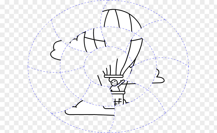 Airballoon Line Art Sketch PNG