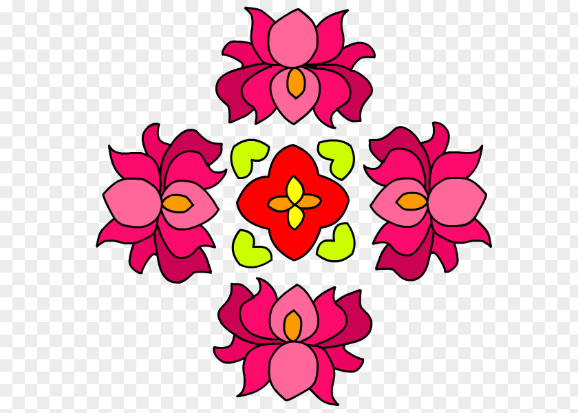 Diwali Rangoli Flower Clip Art PNG