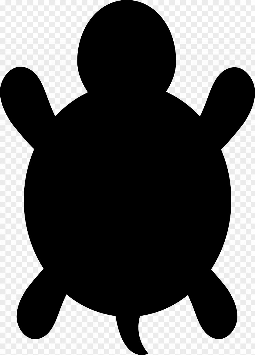 M Tortoise Silhouette Clip Art Black & White PNG