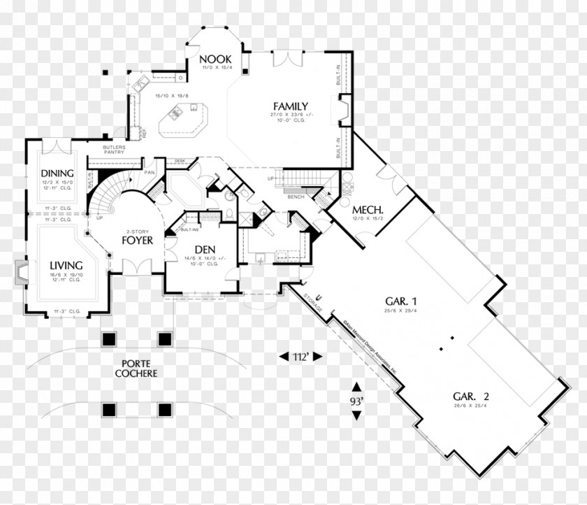 Truss With Light/undefined House Plan Courtyard Ranch-style Floor PNG