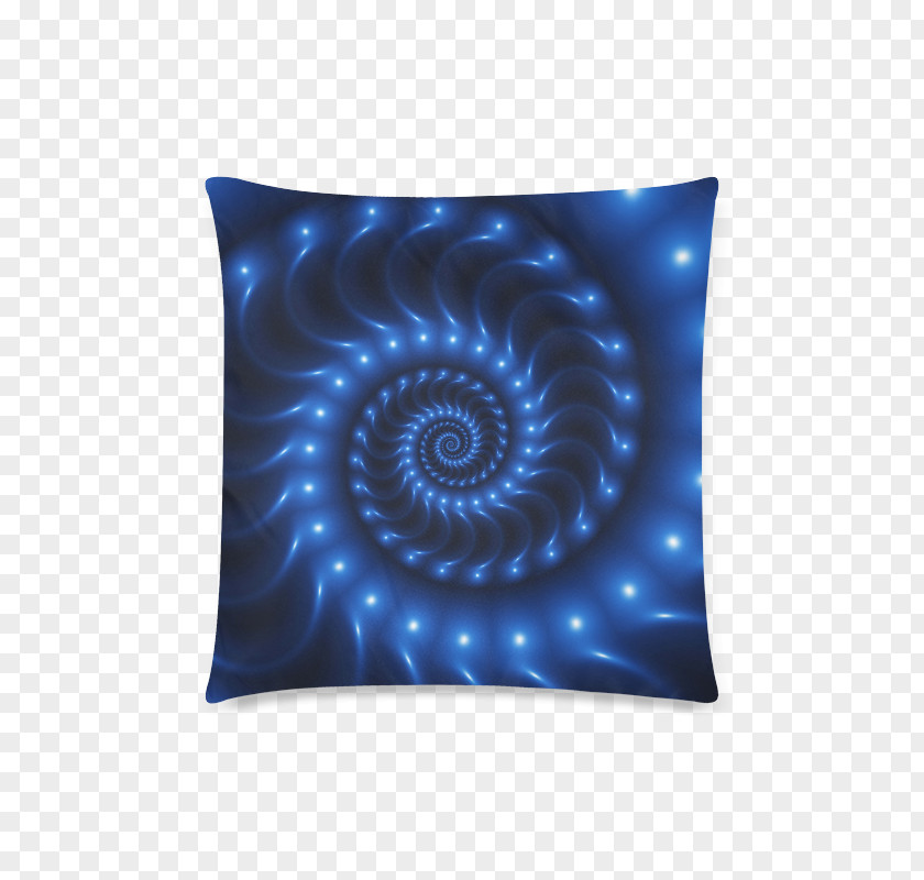 Circle Throw Pillows Cobalt Blue Spiral Nautilida PNG