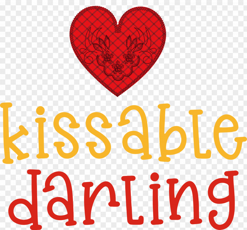 Kissable Darling Valentines Day Quote PNG