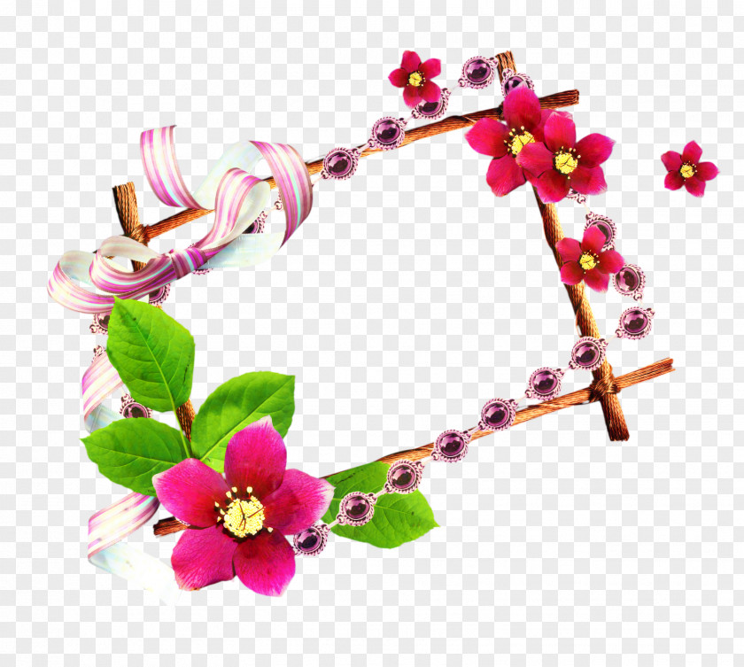 Bracelet Crown Pink Flower Frame PNG