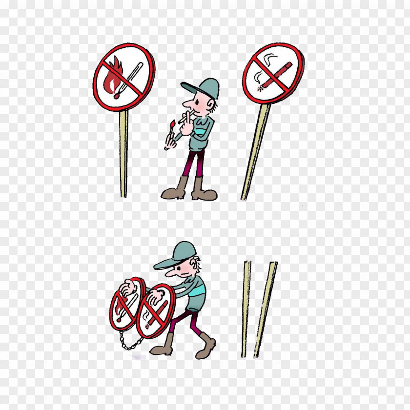 No Smoking In Non-smoking Area, Will Receive The Punishment Ban Cartoon PNG