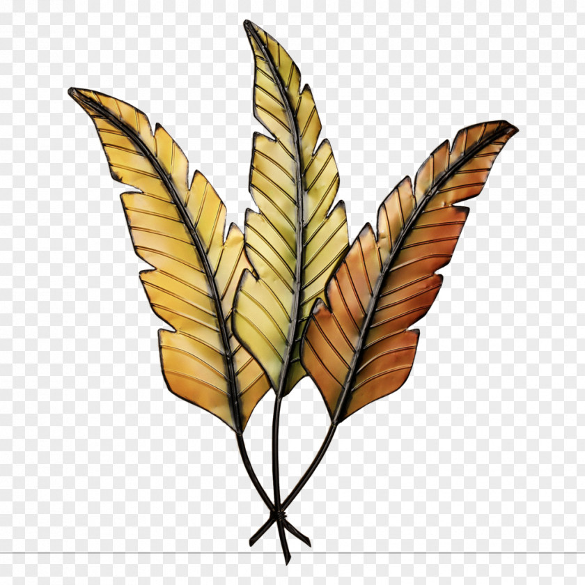 Decor Metal Leaf Wall Decal PNG