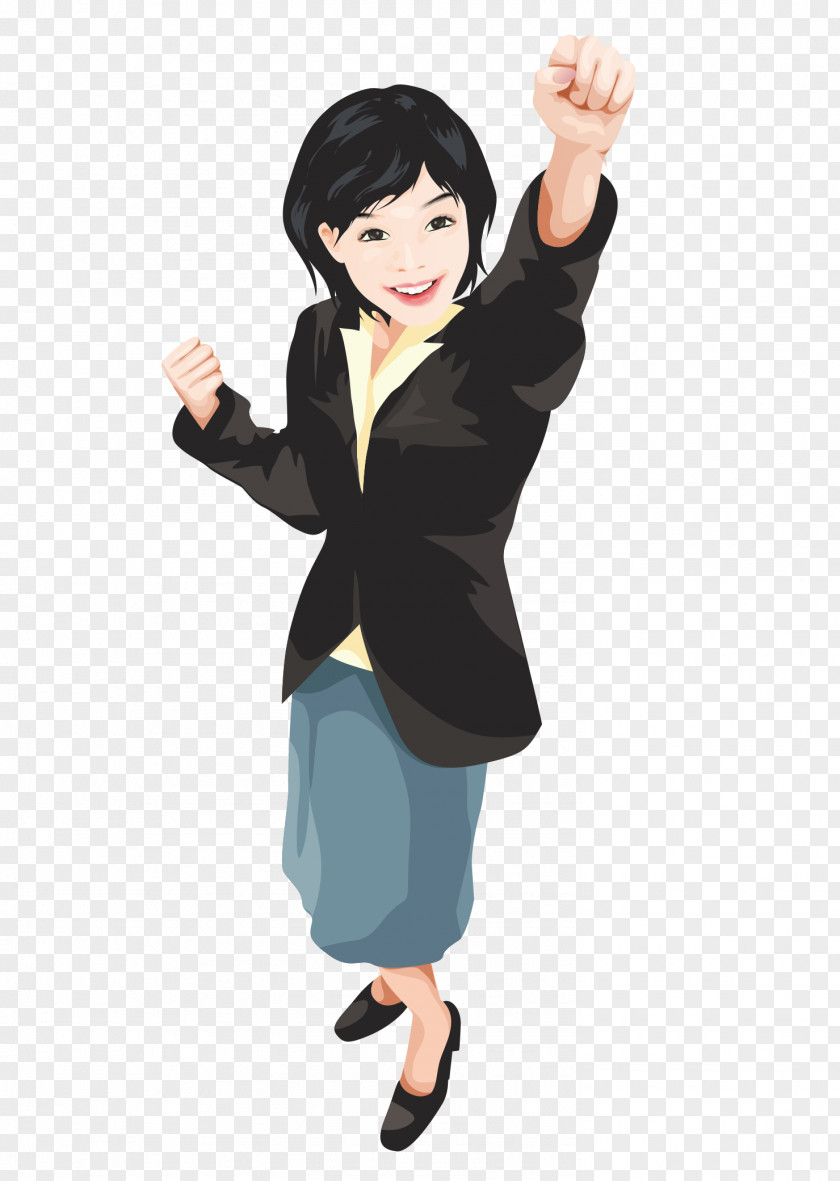 Full Of Strength To Cheer The Woman Clip Art PNG