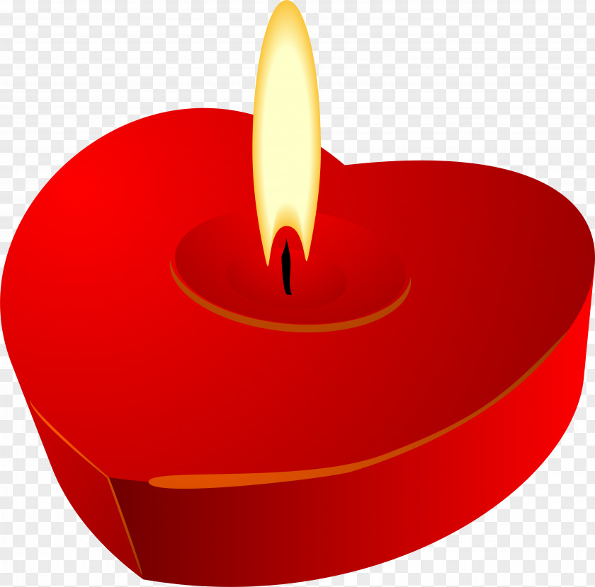 Vector Red Love Candle Heart PNG