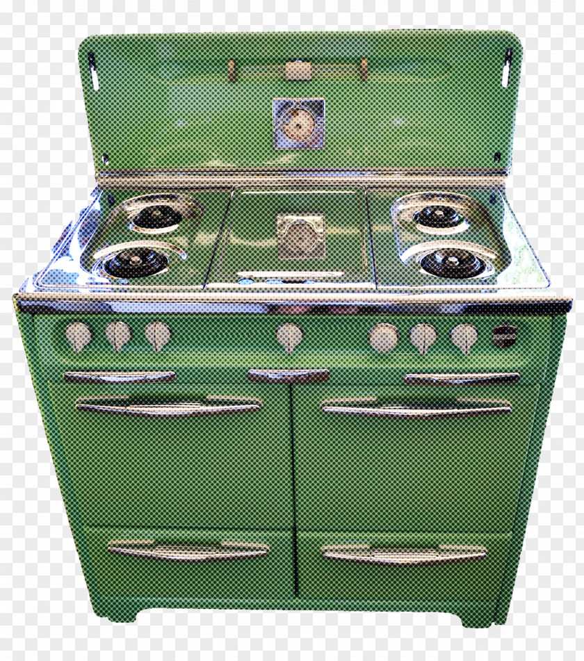 Green Gas Stove Drawer Kitchen PNG