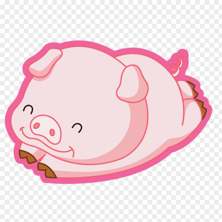Pink Pig Domestic Cartoon Cuteness Clip Art PNG