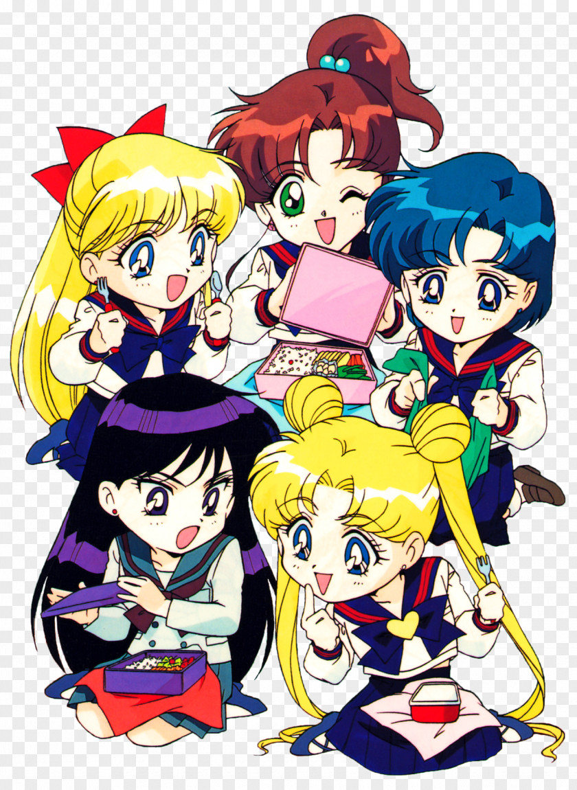 Sailor Moon Chibiusa Venus Jupiter Mercury PNG