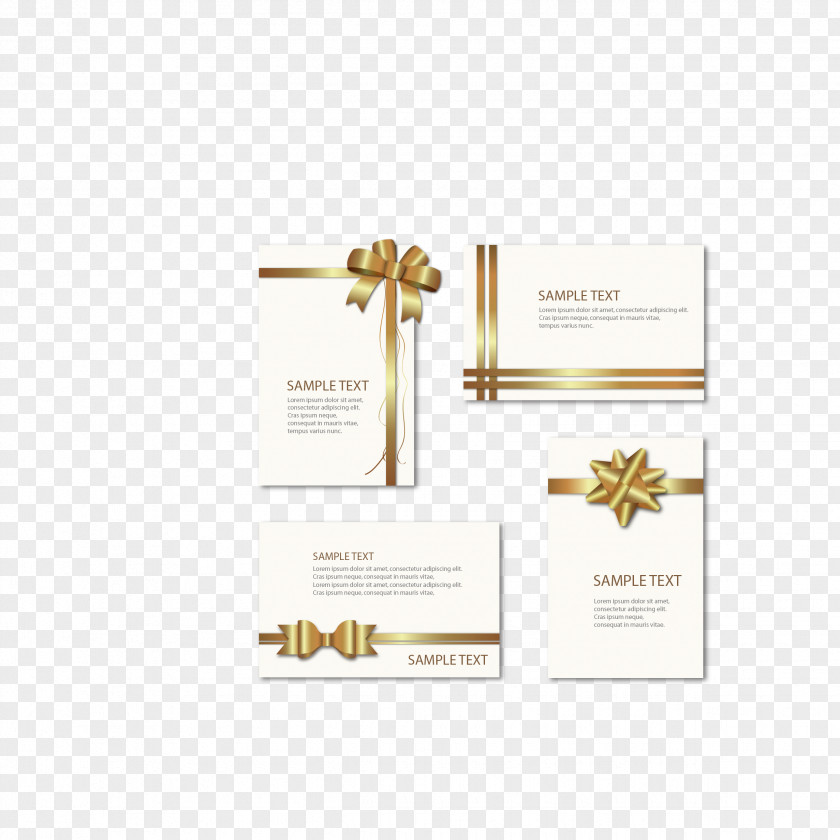 Vector Gold Bowknot Decorative Greeting Card Ribbon Adobe Illustrator Flower PNG