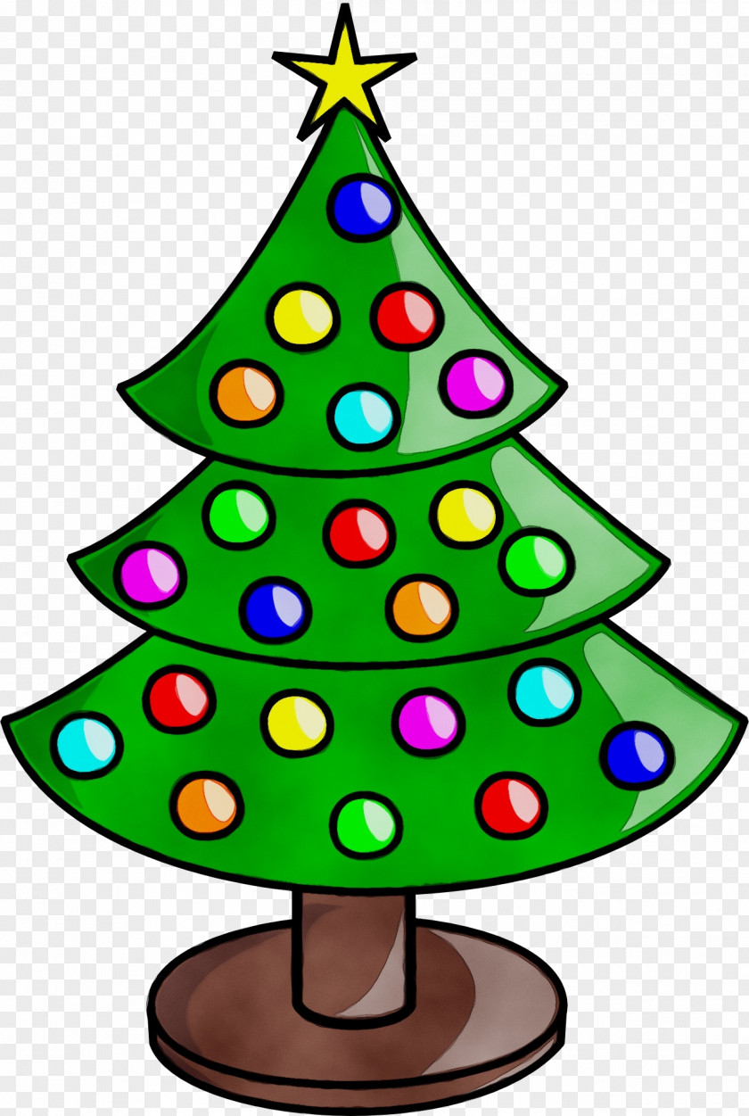 Pine Family Christmas Eve Tree Watercolor PNG