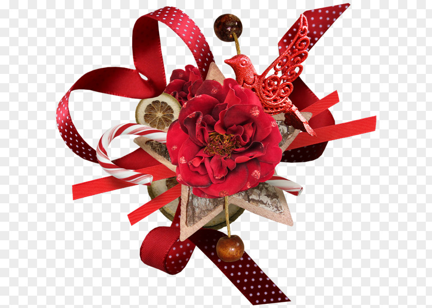 Christmas Gift Flower Bouquet Clip Art PNG