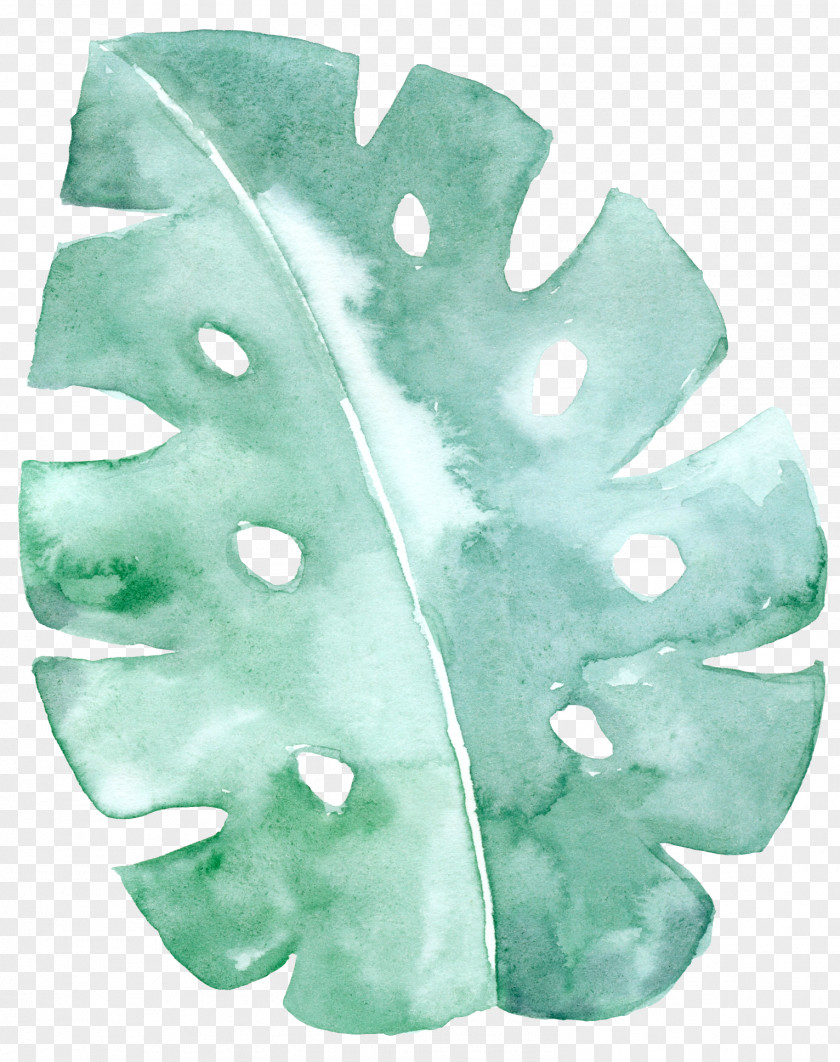 Hand-painted Mint Green Leaves Watercolor Painting Leaf Clip Art PNG