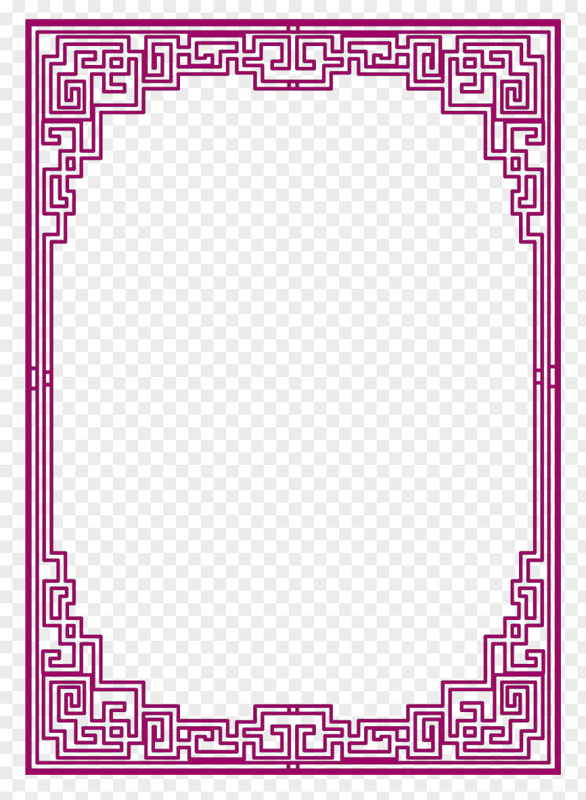 Purple Complex Chinese Wind Wire Frame PNG