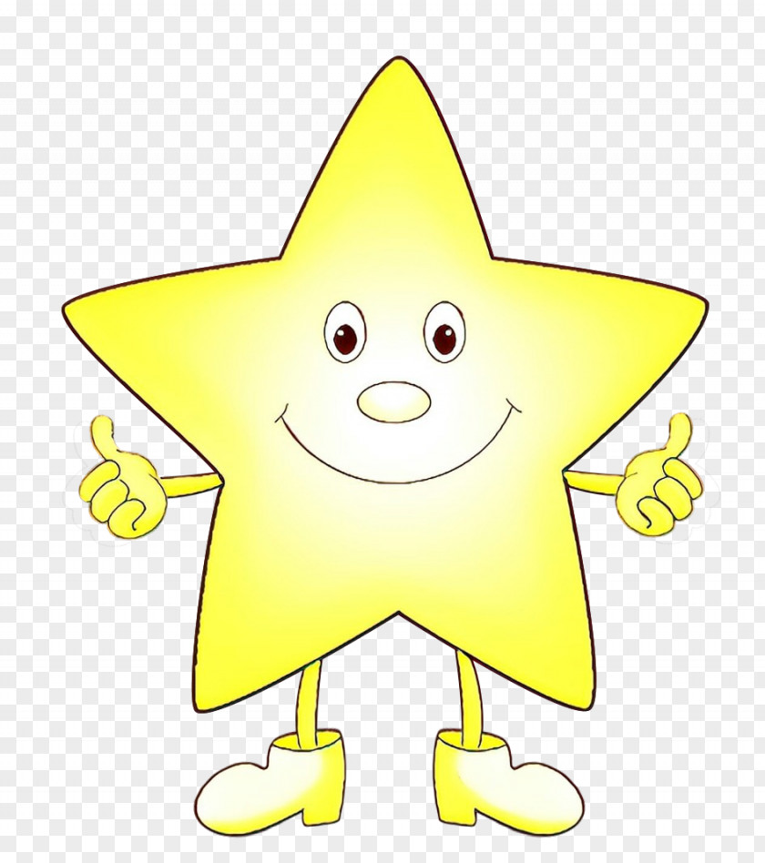 Smiley Fictional Character Cartoon Yellow Star Line Clip Art PNG