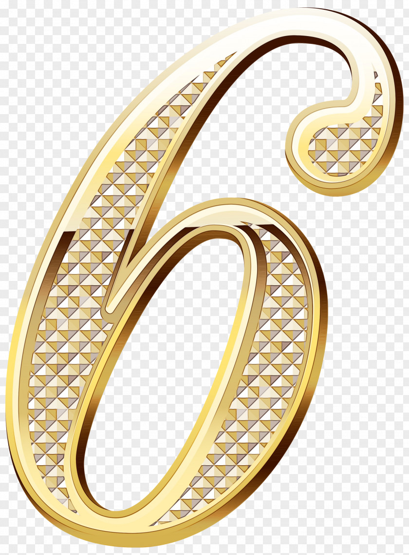 Brass Metal Gold Number PNG