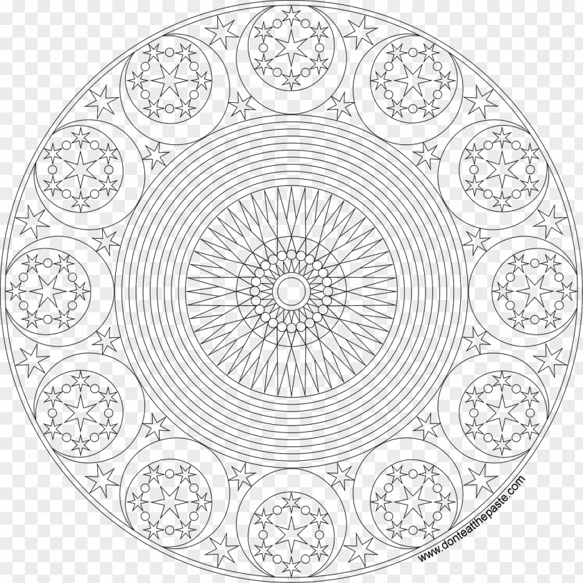 Color Moon Mandala Coloring Book Child PNG