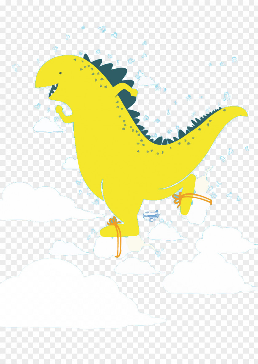 Happy Dinosaur Cloud Euclidean Vector PNG