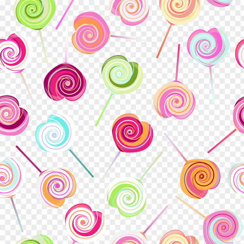 Vector Lollipop Candy Pattern PNG