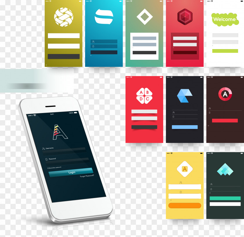 White Smartphone APP Introduction Layout Pictures Responsive Web Design Mobile App Graphical User Interface Icon PNG