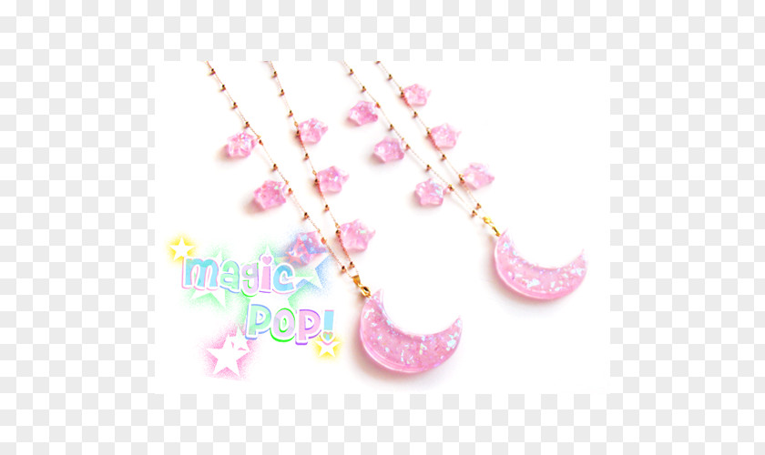Pink Moon Necklace Earring Charms & Pendants Body Jewellery PNG