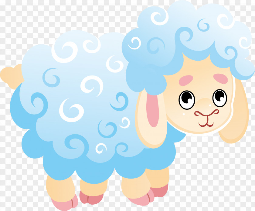 Blue Sheep Alpaca Wallpaper PNG