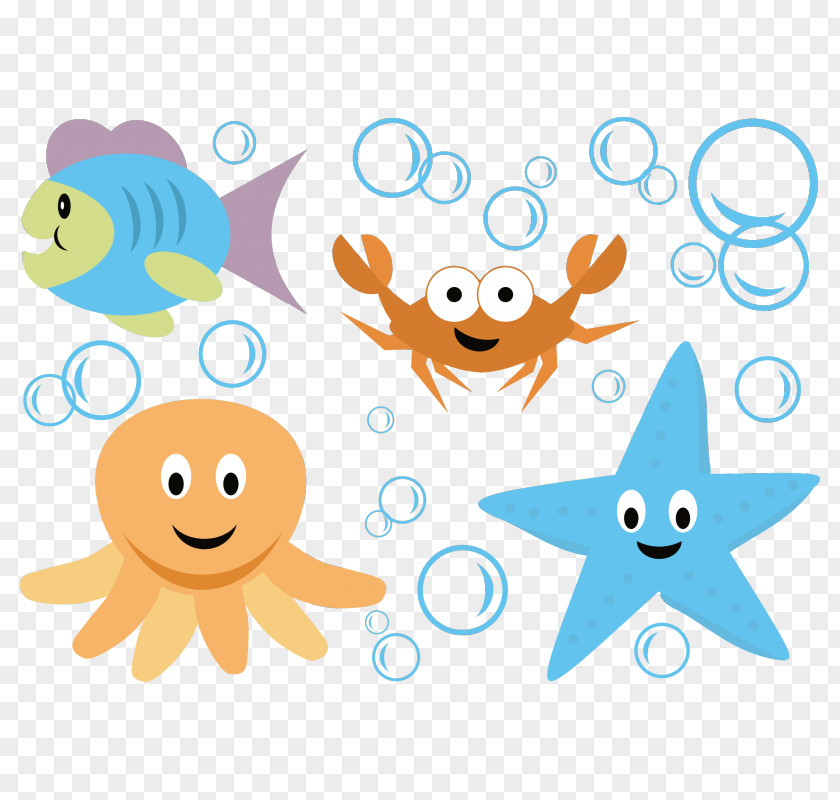 Children's Album Decoration Aquatic Animal Cartoon Marine Life Deep Sea Creature PNG
