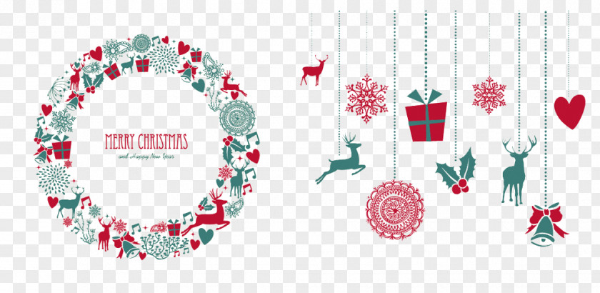Christmas Garland And Ornaments Mistletoe Decoration Ornament Tree PNG