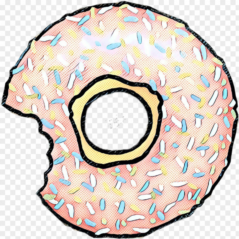 Doughnut Yellow Retro Background PNG