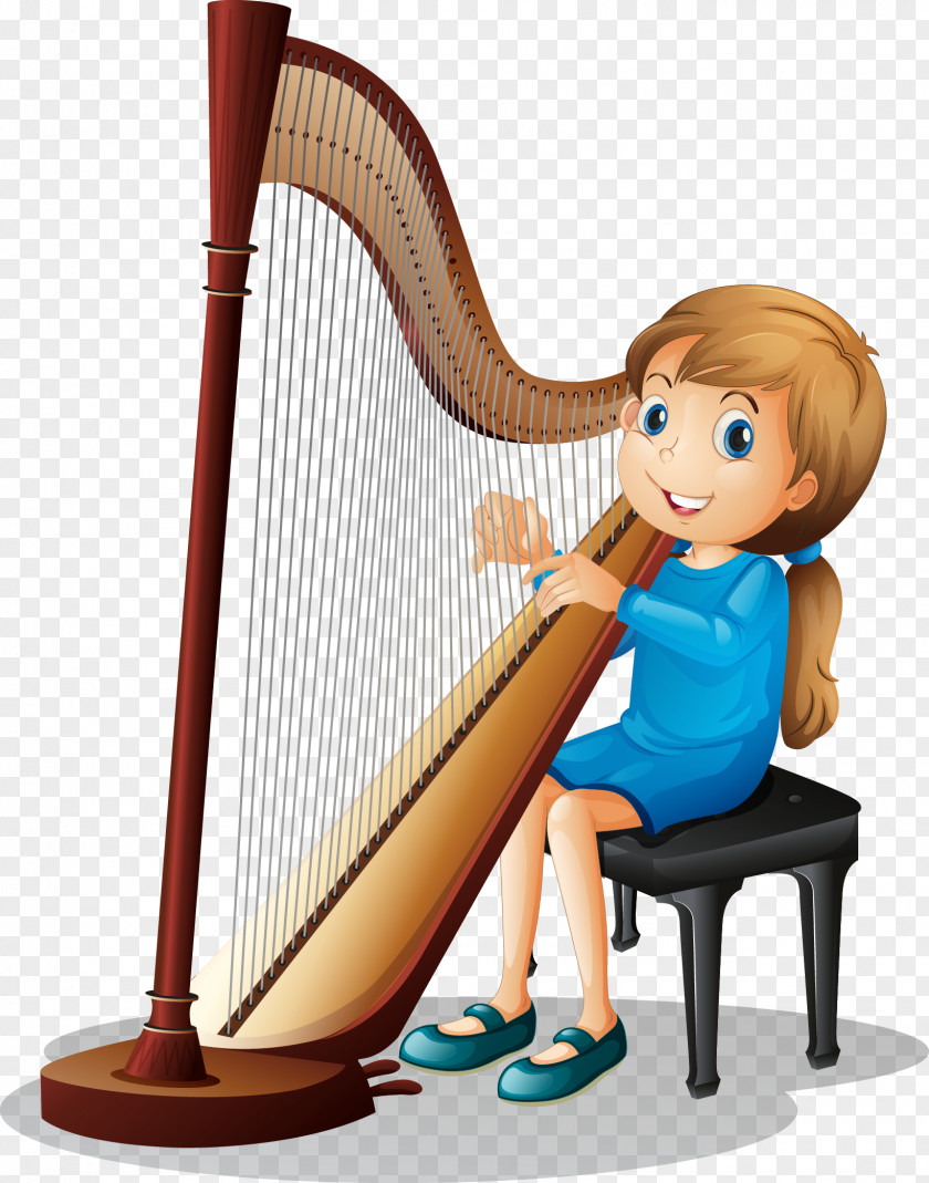Vector Hand-painted Harp Royalty-free Clip Art PNG
