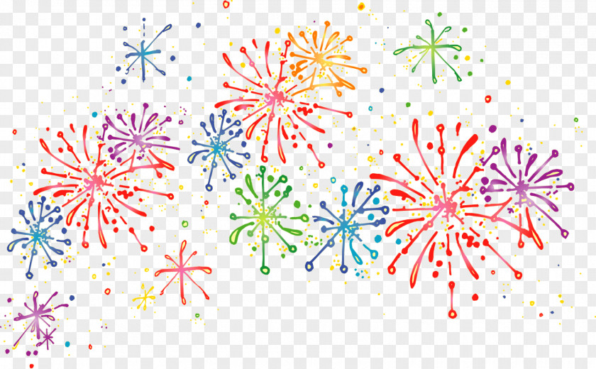 Happy New Year Fireworks Desktop Wallpaper Clip Art PNG