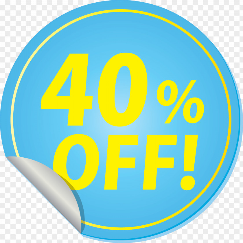 Discount Tag With 40% Off Label PNG