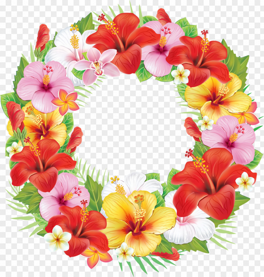 Flower Wreath Garland Clip Art PNG