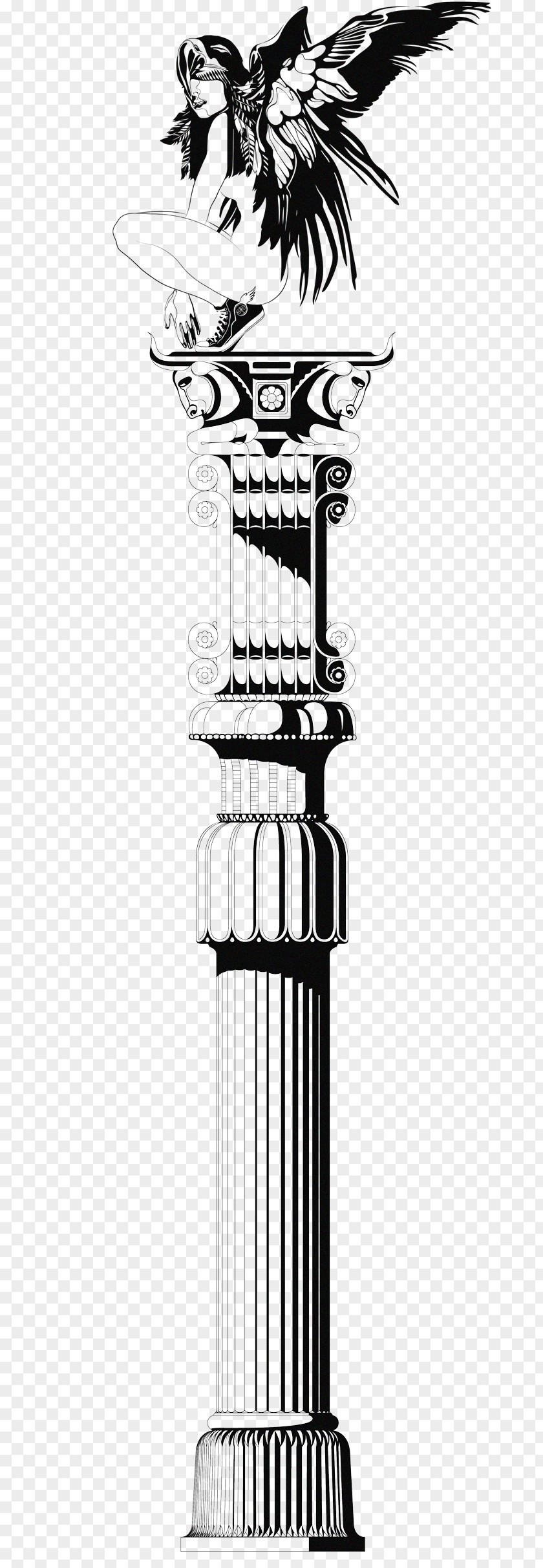 Persepolis Column Portfoolio Black And White Illustration PNG