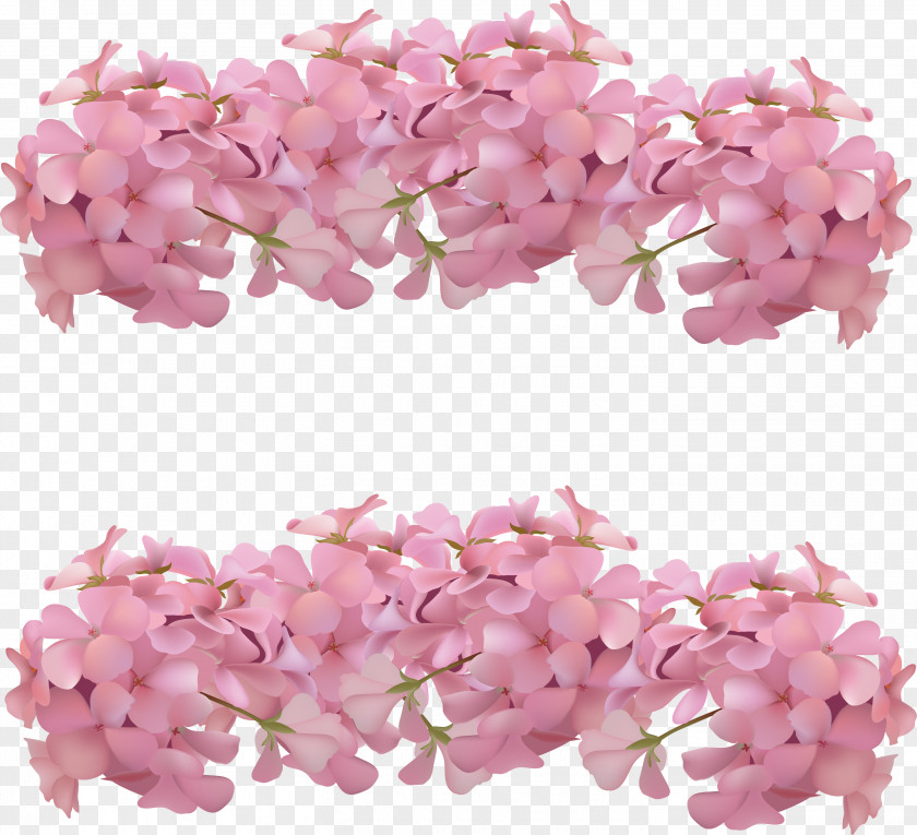 Romantic Pink Flower Decorative Frame Blossom PNG